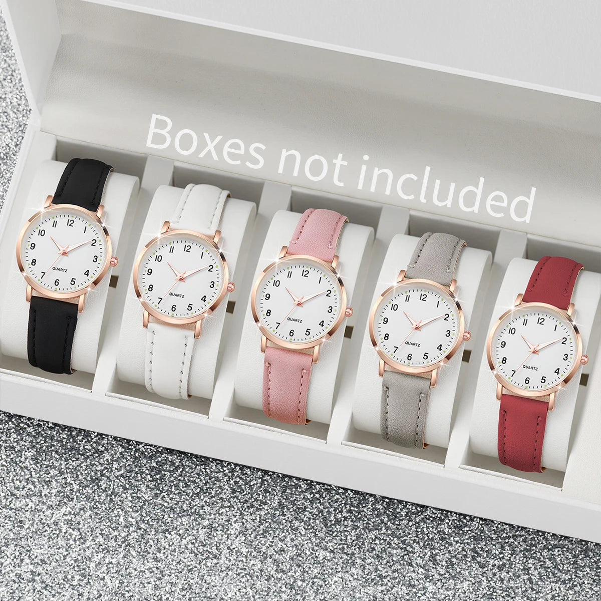 Arabic Dial Quartz Wristwatch – Leather Strap Casual Gift for Women