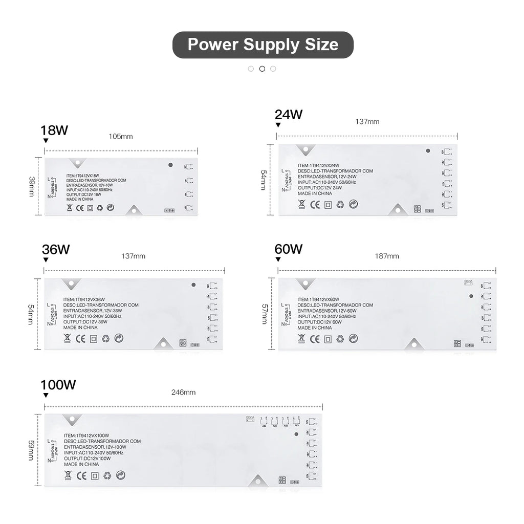 LED Transformer Power Adapter – Multi-Port Driver for Cabinet Lighting