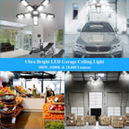 LED Garage Light – 11 Adjustable Panels for Workshop Industrial Lighting