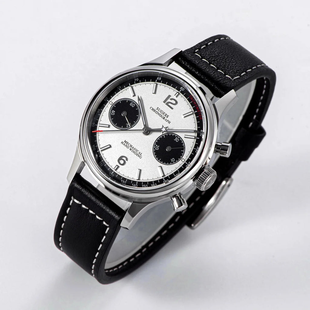 Sugess 1963 Mechanical Chronograph Watch – Sapphire Pilot Style for Men