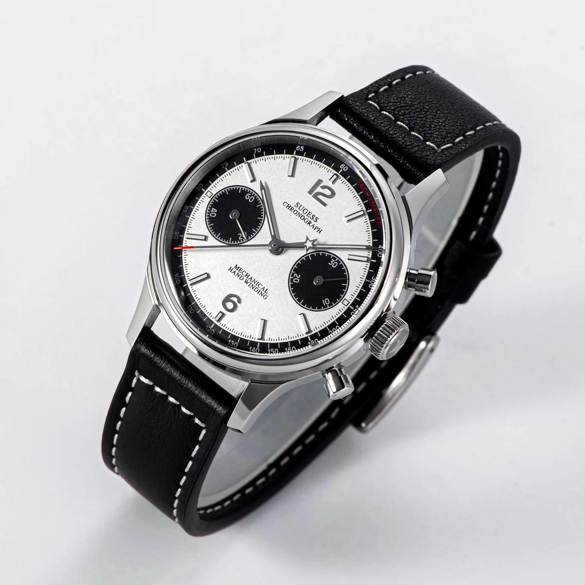 Sugess 1963 Mechanical Chronograph Watch – Sapphire Pilot Style for Men
