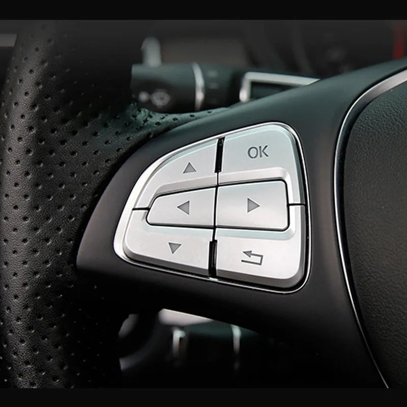 Steering Wheel Button Trim – Decorative Stickers for Mercedes Benz Interior