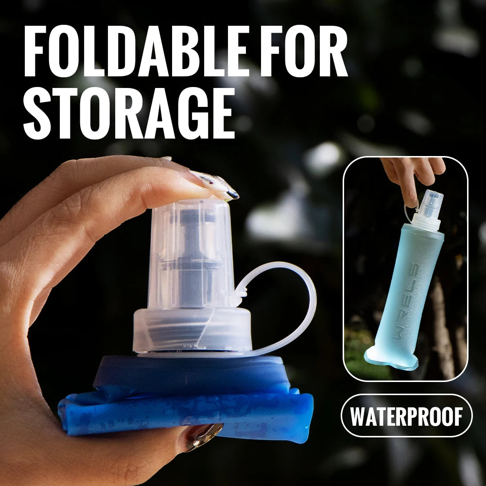Collapsible TPU Soft Flask – BPA-Free Folding Water Bottle for Hiking and Running