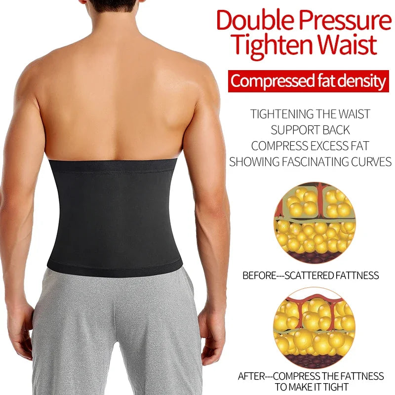 Mens Sauna Waist Trainer – Adjustable Abdomen Shaper for Fitness Slimming