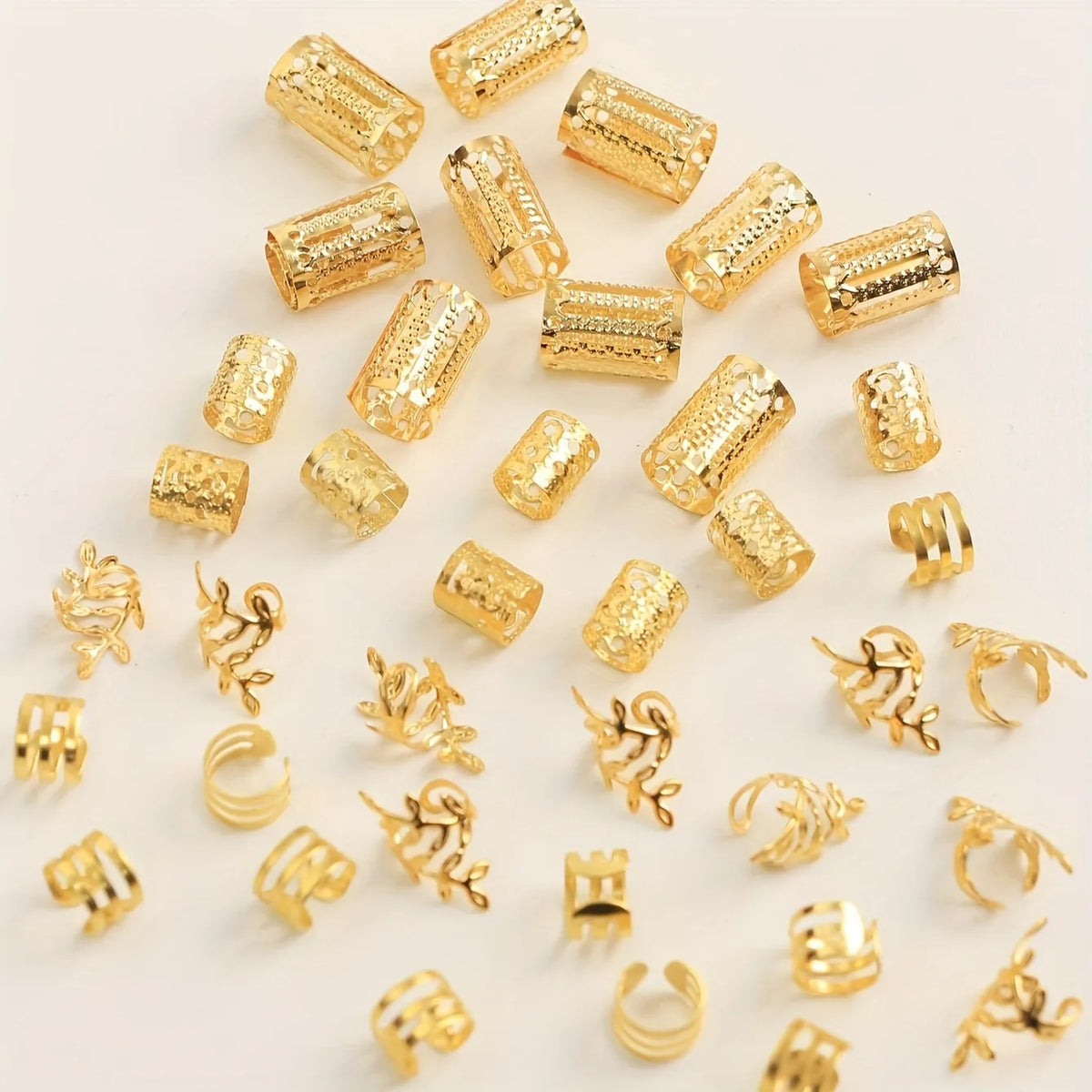 Hollow Out Hair Rings – Metal Jewelry Charms for Braids and Locs