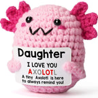 Handmade Crochet Axolotl Doll – Positive Energy Plush for Desk Decor