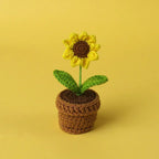 Handwoven Crochet Sunflower Potted Plant – Decorative Gift for Home Decor
