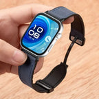 Leather Silicone Hybrid Strap – Breathable Magnetic Band for Huawei Watch Fit