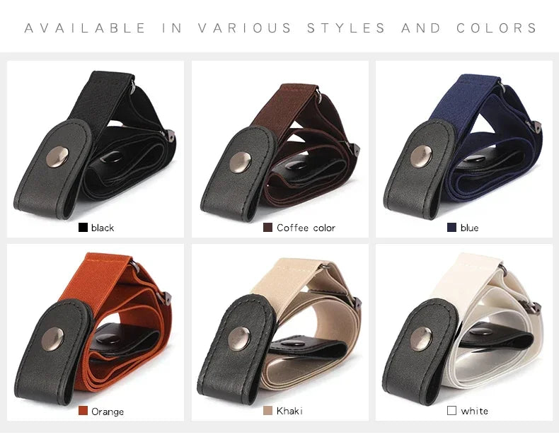 Stretch Elastic No Buckle Belt – Invisible Waistband for Men and Women