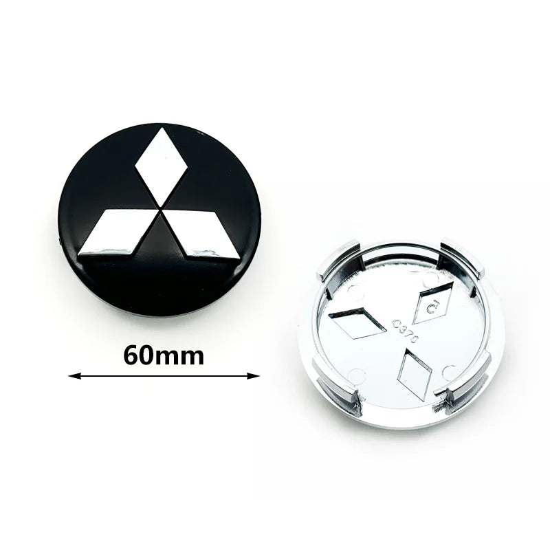 Wheel Center Hubcaps – Mitsubishi Ralliart Emblem for Car Rim Customization