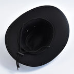 Faux Suede Western Cowboy Hat – Wide Brim Fedora for Party Cosplay