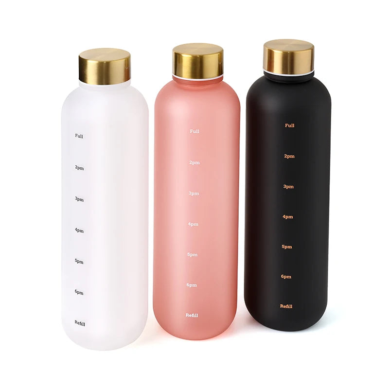 Motivational Frosted Water Bottle – 32oz Leakproof BPA Free for Fitness Gym