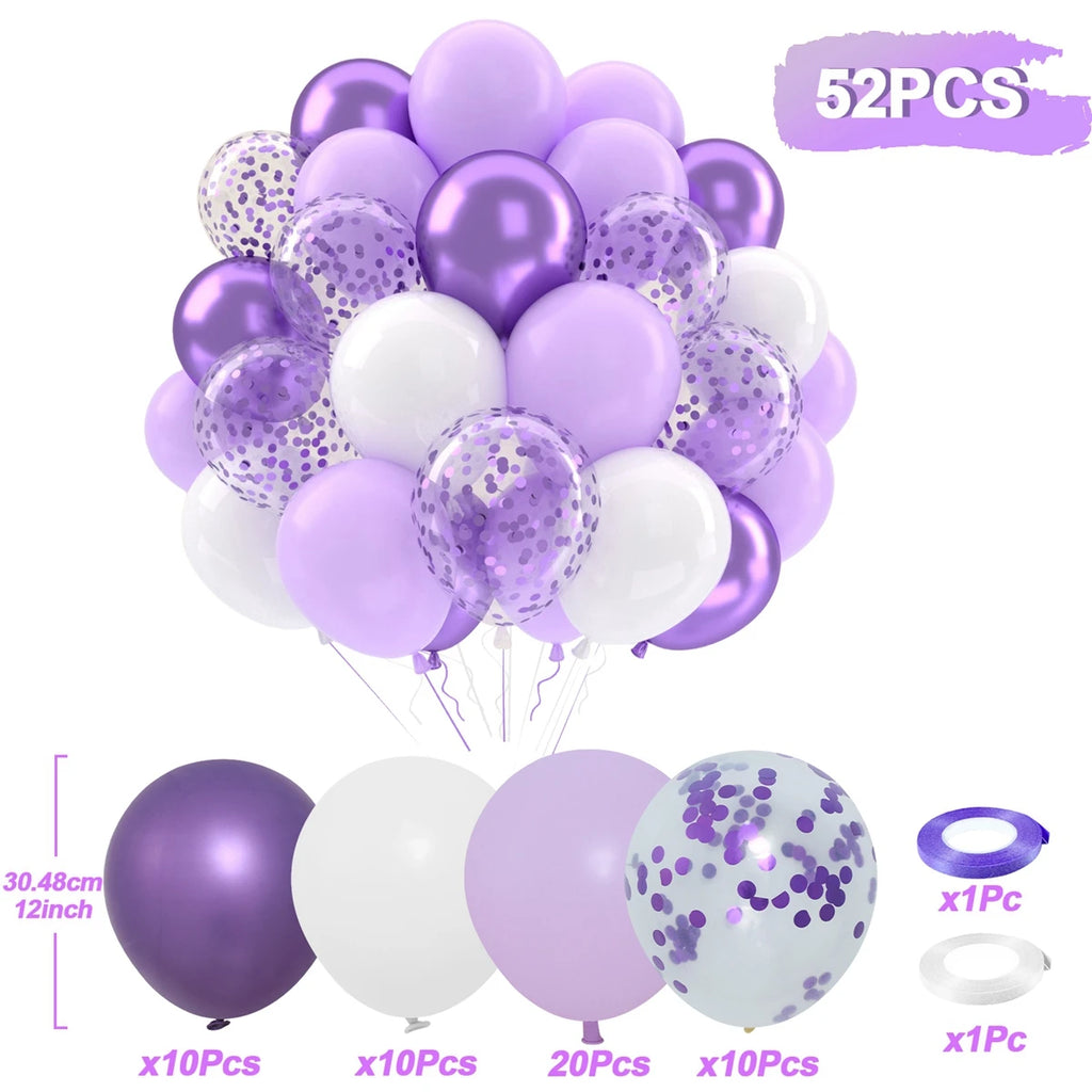 Metallic Pearl and Confetti Balloons – Decorative Latex Set for Party Events