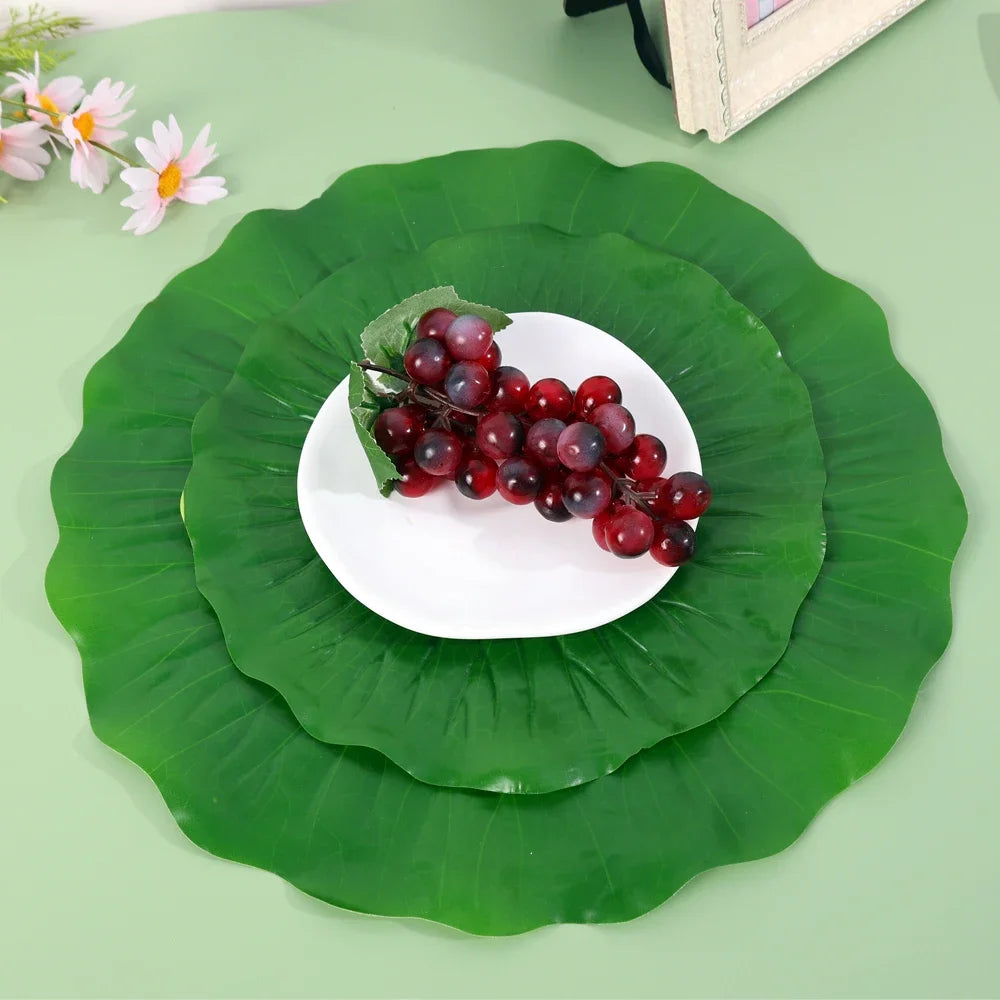 Artificial Banana Palm Leaves – Waterproof Tropical Table Decor for Luau Party