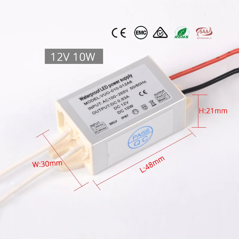 Waterproof LED Driver Transformer – IP67 Power Supply for Outdoor Spotlights