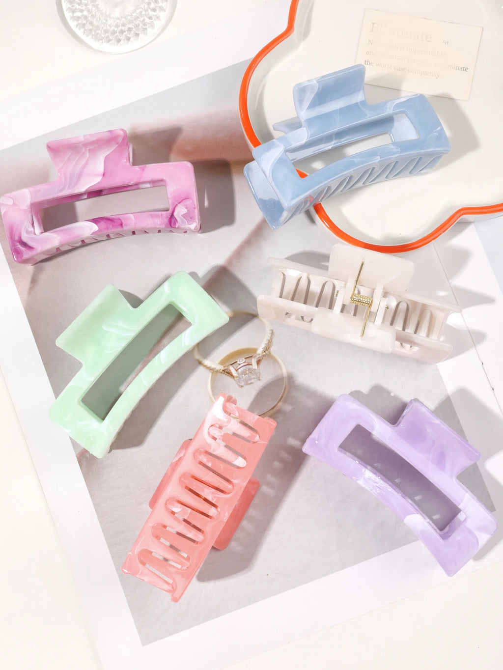 Matte Square Hair Claw Clips – Non-slip 3.4 inch Accessories for Thick Hair
