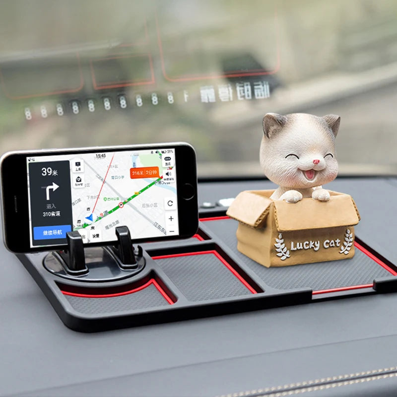 Silicone Dashboard Phone Pad – 4-in-1 Parking Number Card for Car Navigation