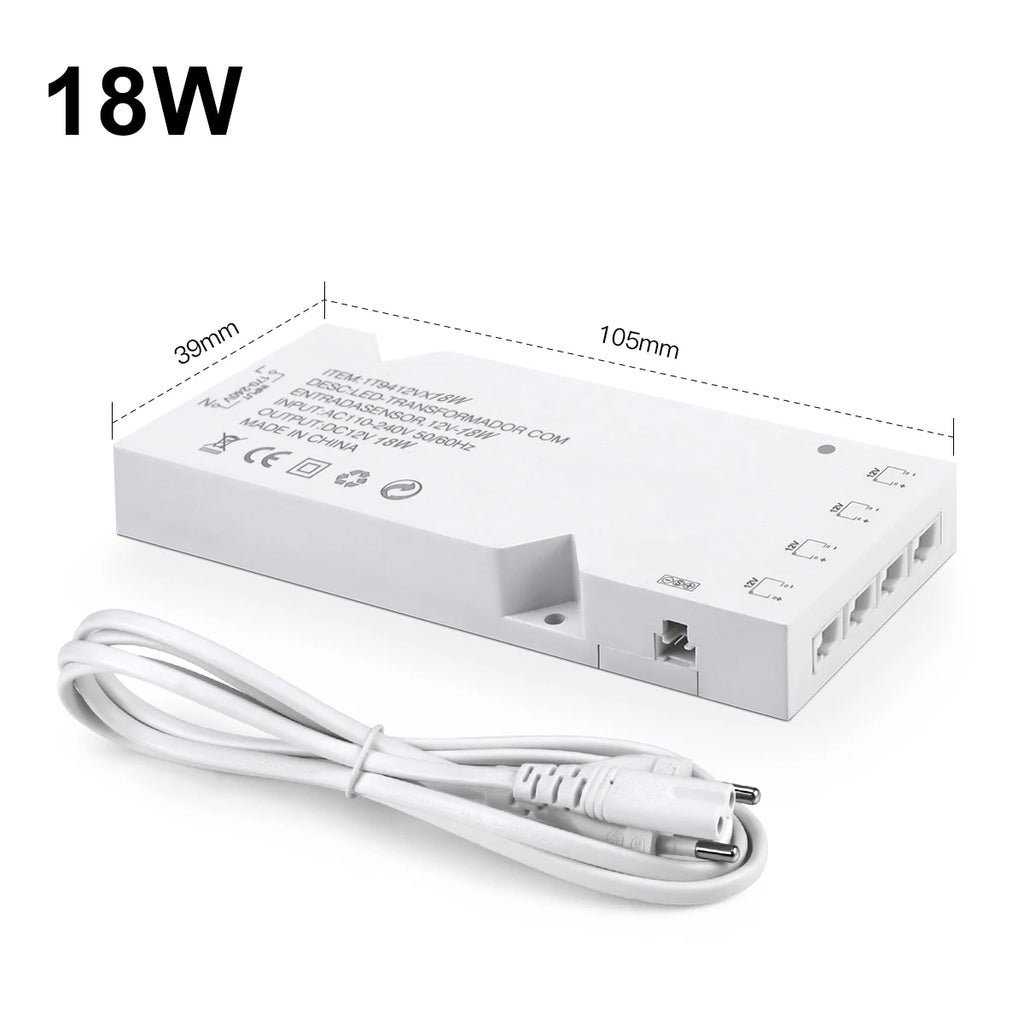 LED Transformer Power Adapter – Multi-Port Driver for Cabinet Lighting