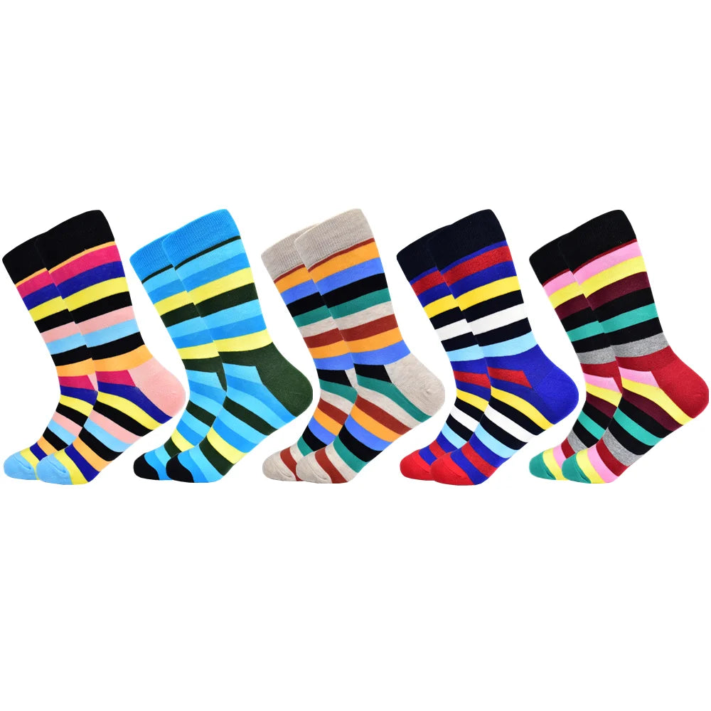 Colorful Cotton Crew Socks – Patterned Funny Dress Fashion for Men