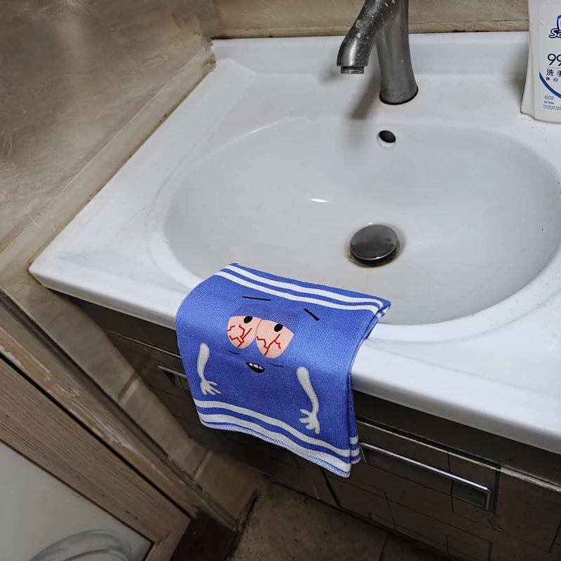 Cartoon Towelie Hand Towel – Quick-Dry Polyester Dish Cloth for Kitchen Bathroom