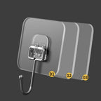 Transparent Adhesive Hooks – Heavy Duty Acrylic for Kitchen and Bathroom Wall