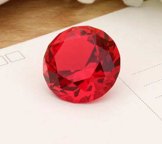 Crystal Diamond Paperweight – Large Cut Glass Gemstone for Wedding Decor
