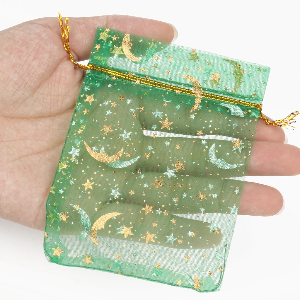 Star Moon Organza Drawstring Bags – Gift Packaging for Jewelry and Weddings