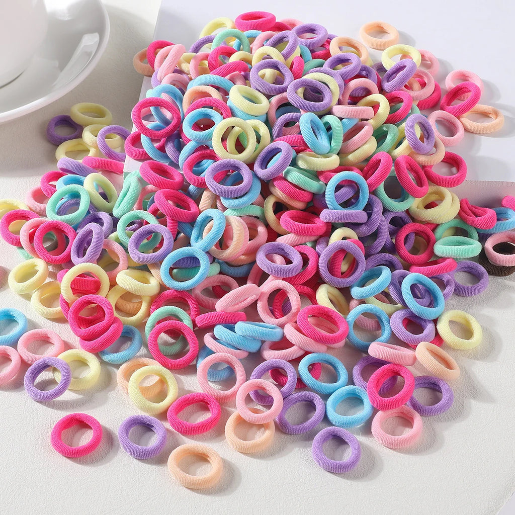 Colorful Nylon Hair Ties – Elastic Ponytail Holders for Kids Hair Styling