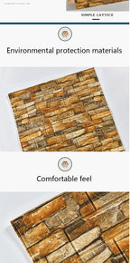 3D Self-Adhesive Brick Wallpaper – Waterproof Peel and Stick for Home Decor