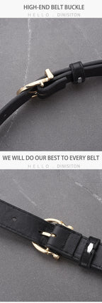 Genuine Leather Slim Belt – Adjustable Pin Buckle for Jeans and Casual Wear