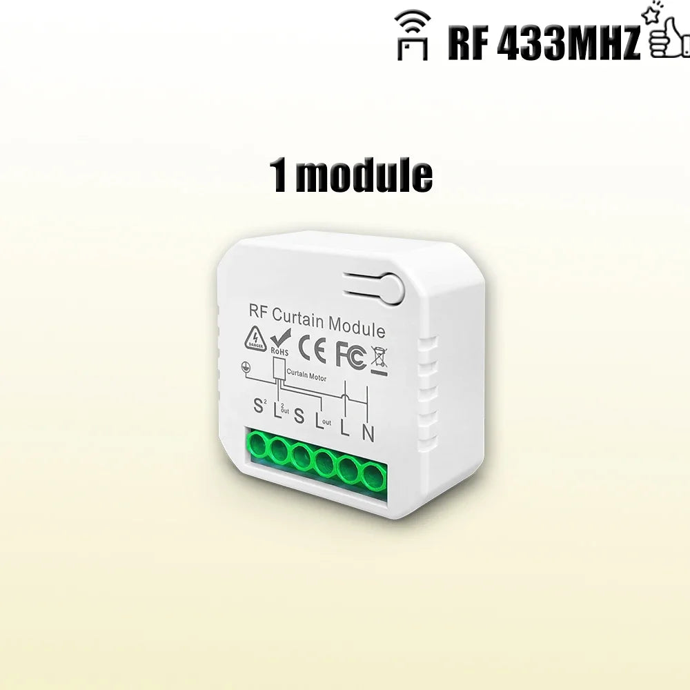 RF Curtain Switch Module – Wireless Remote Control for Motorized Roller Blinds