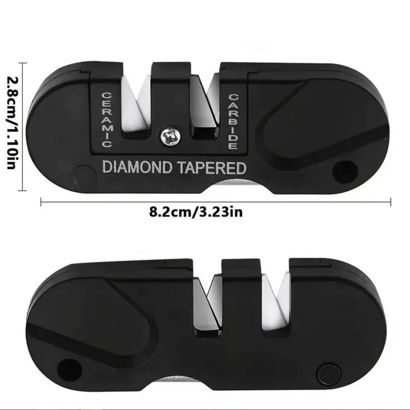 Portable Tungsten Carbide Sharpener – Ceramic Knife Tool for Outdoor Camping