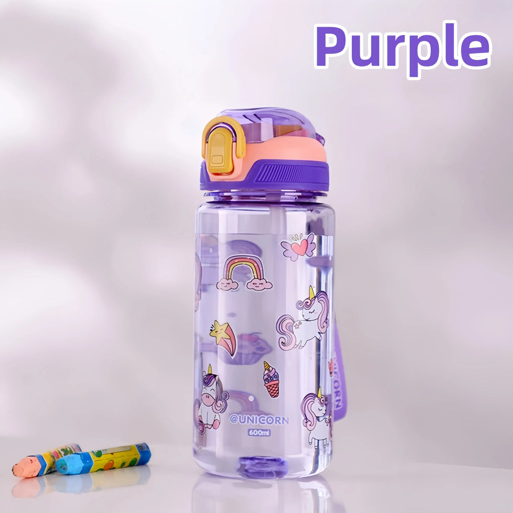 Dinosaur Plastic Water Bottle – 600ml Leakproof Sippy Cup for Kids