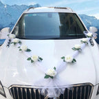 Wedding Car Decoration Kit – Floral Ribbon Set for Bridal Vehicle Layout