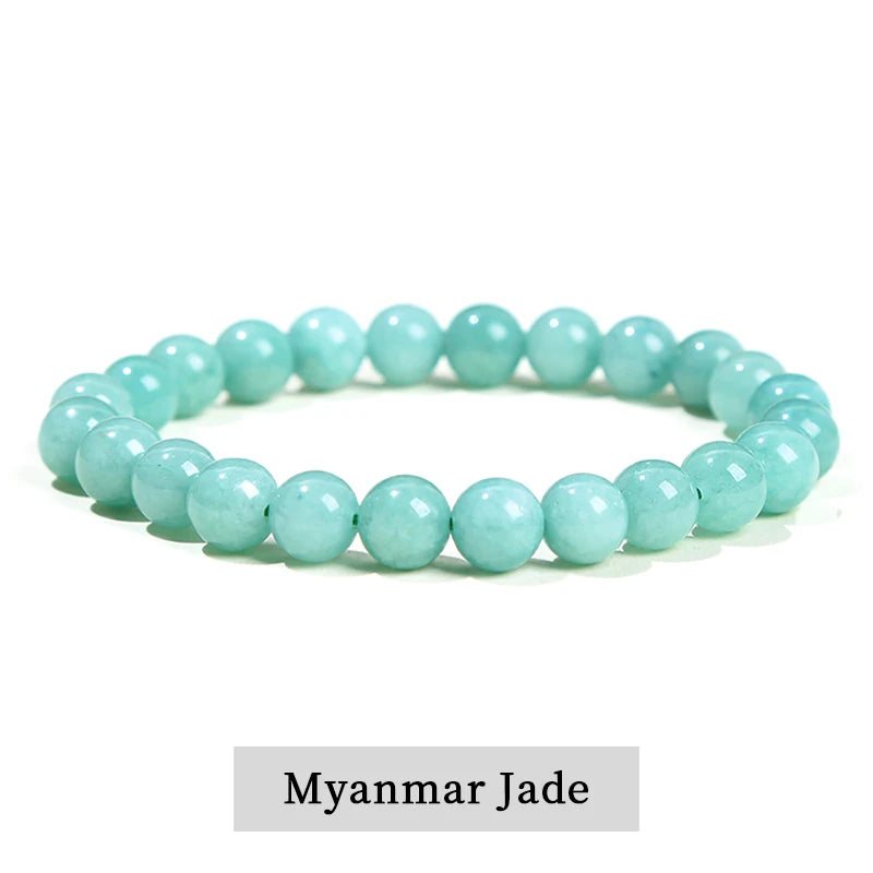 Natural Stone Bead Bracelet – Healing Crystal Gemstone Jewelry for Men and Women