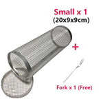 Stainless Steel Rolling Grill Basket – Cylindrical Mesh Rack for BBQ Camping