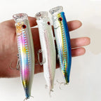 Reinforced Popper Fishing Lure – 28g Wire-Integrated Bait for Seabass Casting