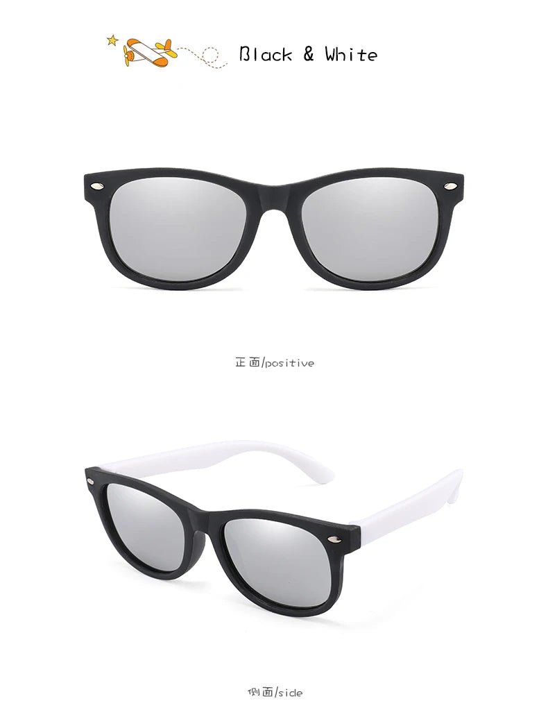 Silicone Kids Sunglasses – UV400 TR90 Goggles for Outdoor UV Protection