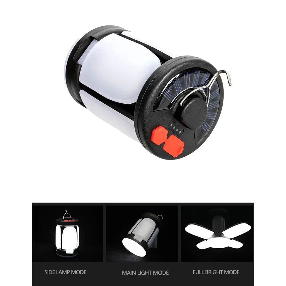 Rechargeable Solar LED Lantern – 1000LM Power Bank for Camping and Fishing