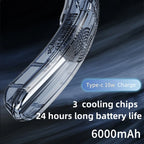Portable Neck Fan – 6000mAh Wearable Air Conditioner for Outdoor Summer Cooling
