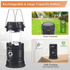 Collapsible Solar LED Camping Lantern – USB Rechargeable Light for Outdoor Hiking