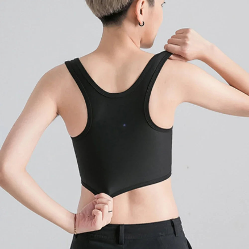 Breathable Chest Binder Vest – Side Buckle Compression Top for Cosplay