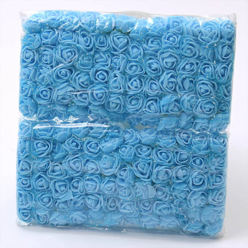 Mini Foam Rose Flower Heads – 2cm Craft Embellishments for Wedding Decor