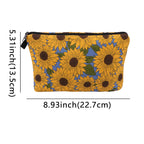 Floral Zipper Makeup Bag – Portable Travel Cosmetic Organizer for Women