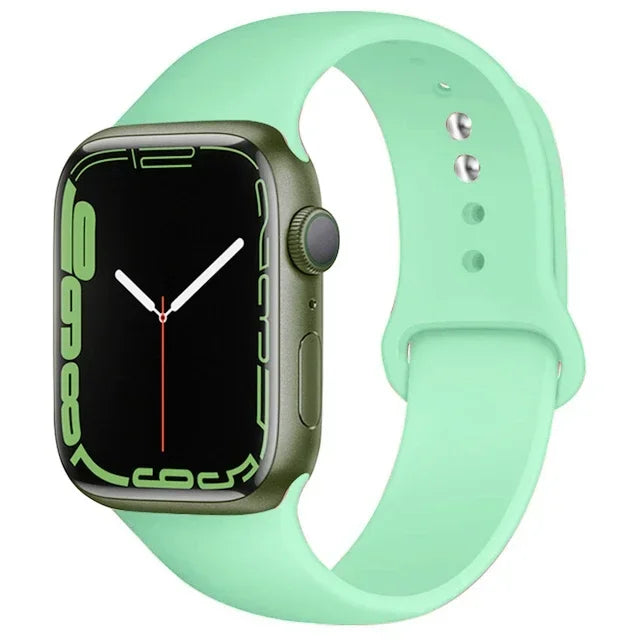 Silicone Apple Watch Sport Band – Adjustable Strap for Series 1-11 and Ultra
