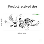 Black Flower Wall Decal – Waterproof Self-Adhesive Art for Home Decor