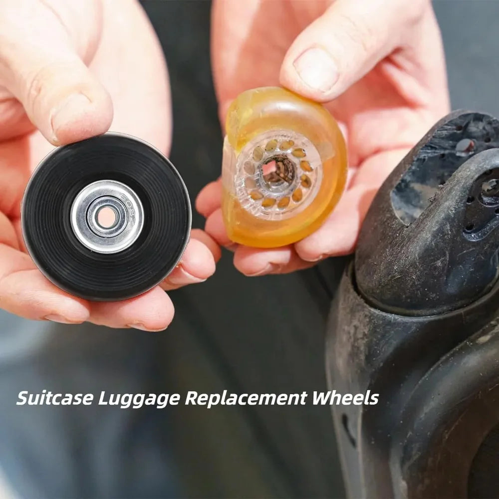 Silent Rubber Luggage Wheels – Durable Travel Bag Replacement for Repair