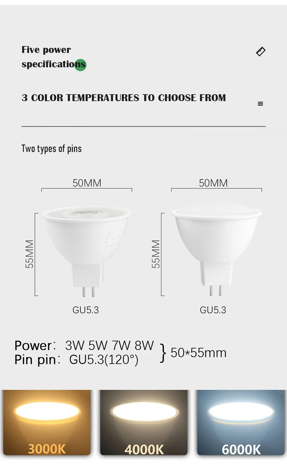 MR16 LED Spotlight Bulbs – Low Voltage GU5.3 Lighting for Home Kitchen