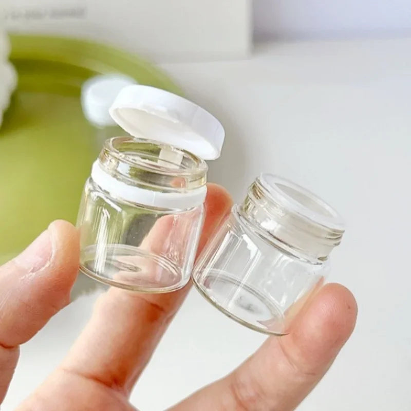Refillable Glass Cosmetic Jars – Mini Travel Containers for Skincare Storage