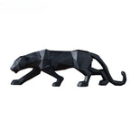 Large Geometric Panther Statue – Abstract Resin Leopard for Home Office Decor